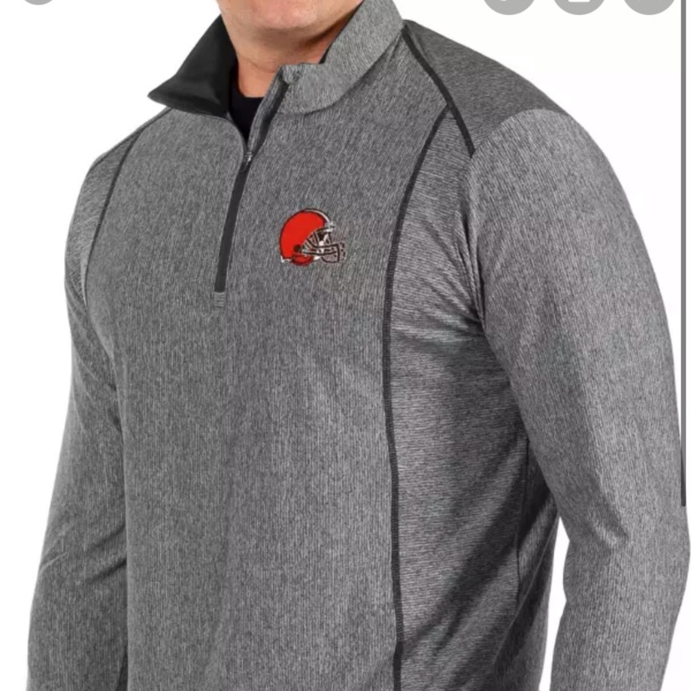 Antigua Men’s Cleveland Brown Quarter-Zip Pullover